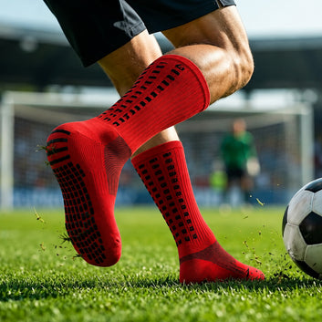 Performance Grip Crew Socks - Red (Pack of 2)