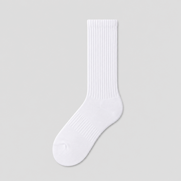 Classic White Ribbed Crew Socks – 5 Pair Pack