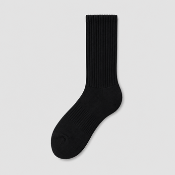 Classic Black Ribbed Crew Socks – 5 Pair Pack