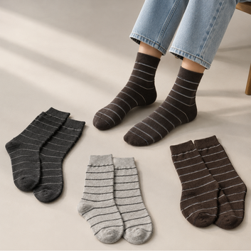 Classic Striped Crew Socks – 3 Color Pack