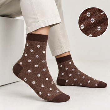 Premium Diamond Pattern Crew Socks – 4 Pairs Pack
